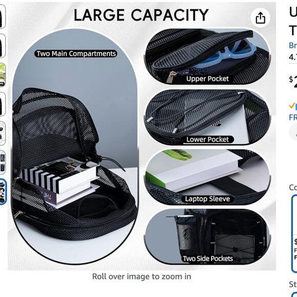 Large Mesh Backpack 40L See Through NEW IN BOX - Picture 7 of 7